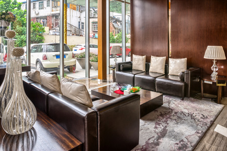 luxury hotel lobby and furniture with modern design style interiorのeditorial素材