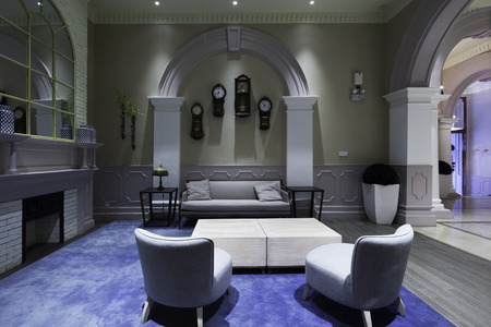 luxury lobby in modern hotelのeditorial素材
