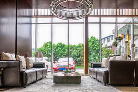 luxury hotel lobby and furniture with modern design style interiorのeditorial素材