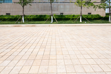 modern building with empty road floorのeditorial素材