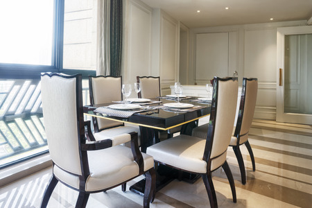 luxury dinning room interiorのeditorial素材