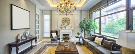 luxury living room interiorのeditorial素材