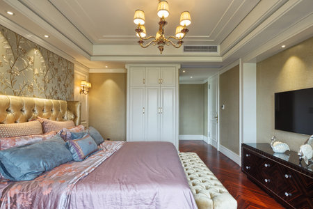 luxury bedroom interior and decorationのeditorial素材