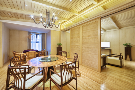 furniture and decoration of modern dining room in hotelのeditorial素材
