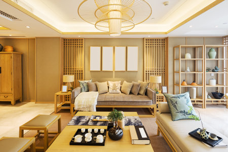 decoration and design of modern living roomのeditorial素材