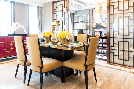 furniture and design of modern dining roomのeditorial素材