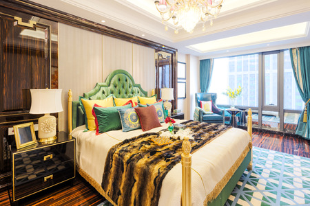 decoration and design of modern luxury bedroomのeditorial素材