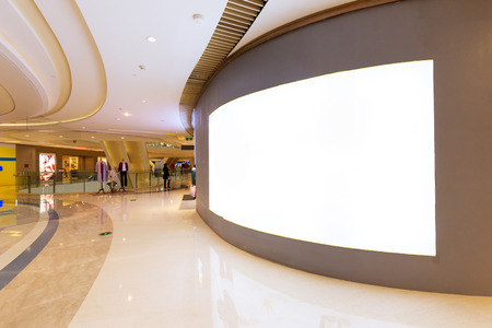 corridor with light box in modern shopping mallのeditorial素材