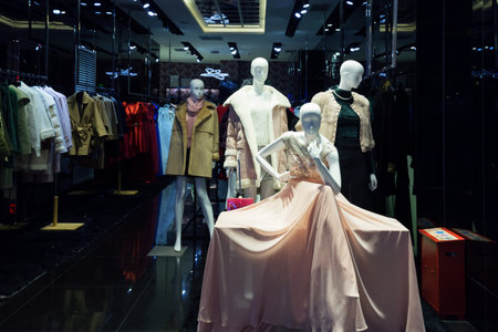 fashion shop in modoern shopping mallのeditorial素材