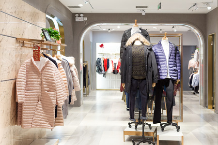 fashion shop in modoern shopping mallのeditorial素材
