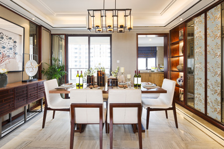 decoration and design of modern dining roomのeditorial素材