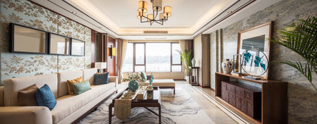 design and decoration of modern living roomのeditorial素材