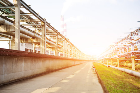 pipeline in modern oil refinery