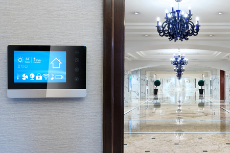 smart screen with smart home and modern corridorのeditorial素材