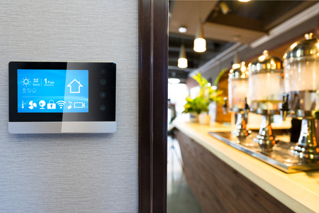 smart screen with smart home and modern gymのeditorial素材
