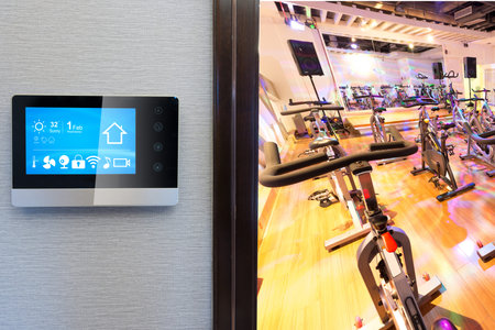 smart screen with smart home and modern gym