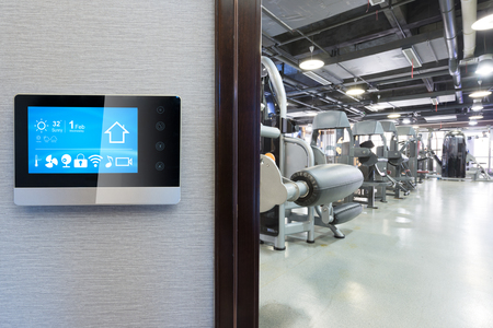 smart screen with smart home and modern gymのeditorial素材