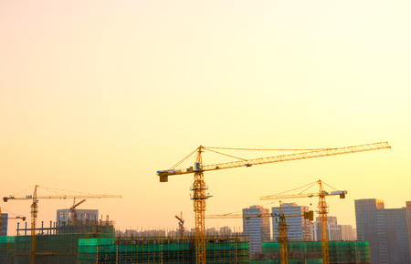construction site in midtown of hangzhou at the day のeditorial素材