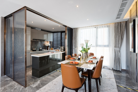 design and decoration of modern dining roomのeditorial素材