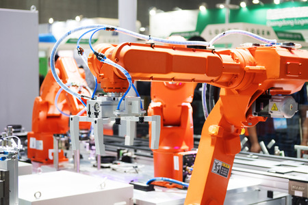 artificial intelligence equipment in modern factoryのeditorial素材