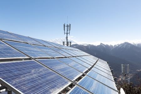 solar energy suppy for base stationのeditorial素材