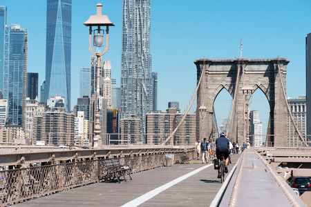 landscape of brooklyn bridgeのeditorial素材