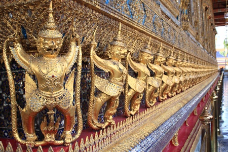 External decorations of the Ubosoth, the main building of Wat Phra Kaewの写真素材