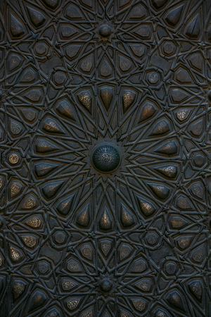 Ancient arabic brass decoration in mameluke styleの写真素材