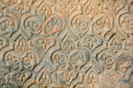 Arabic ornament on a wall of medieval building in Cairoの写真素材