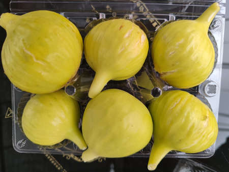 Yellow-skinned figs are very fragrant and sweet, with large fruits, disease resistance and high yield.の写真素材