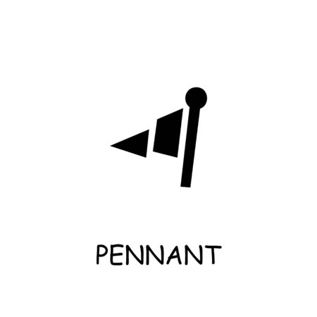 College Pennant flat vector icon. Hand drawn style design illustrations.のイラスト素材