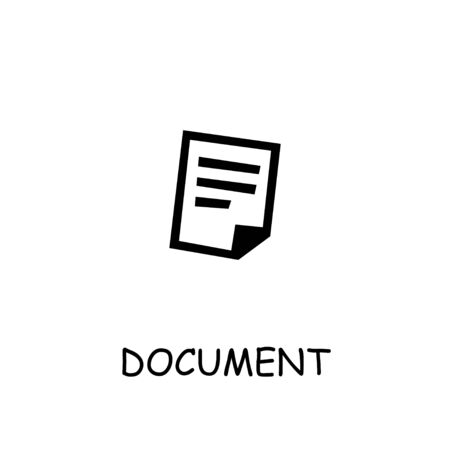 Document Paper flat vector icon. Hand drawn style design illustrations.のイラスト素材