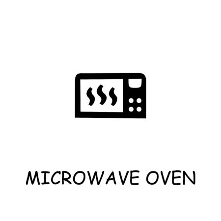 Microwave Oven flat vector icon. Hand drawn style design illustrations.のイラスト素材