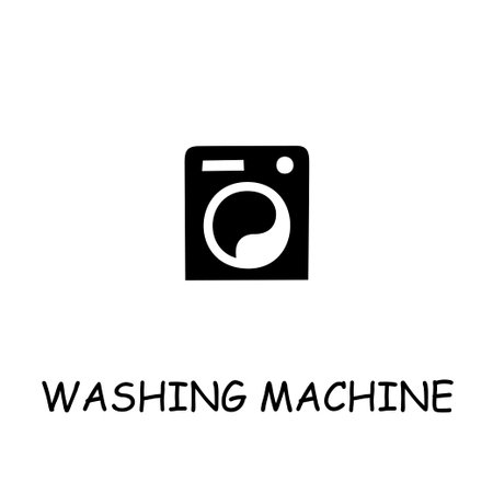 Washing Machine flat vector icon. Hand drawn style design illustrations.のイラスト素材