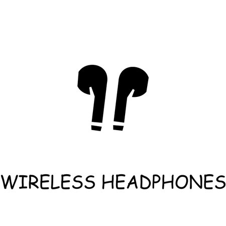 Wireless Headphones flat vector icon. Hand drawn style design illustrations.のイラスト素材