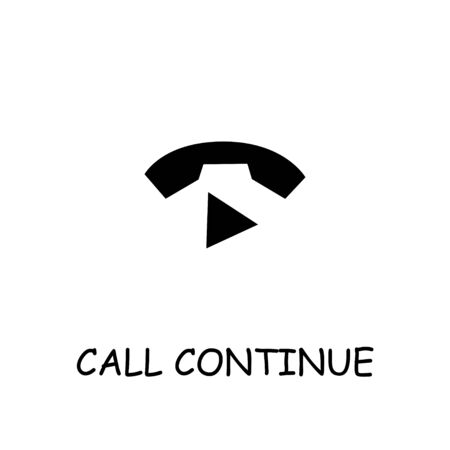 Call Continue flat vector icon. Hand drawn style design illustrations.のイラスト素材