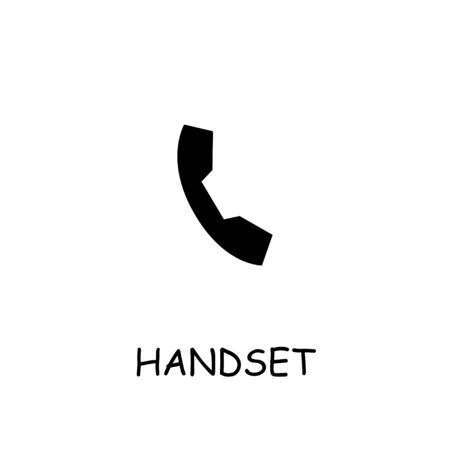 Handset flat vector icon. Hand drawn style design illustrations.のイラスト素材