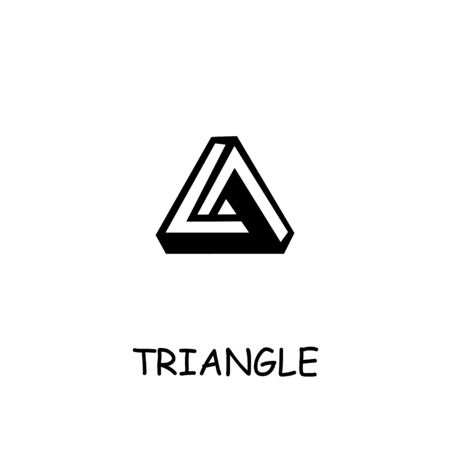 Triangle flat vector icon. Hand drawn style design illustrations.のイラスト素材