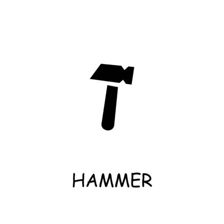 Hammer flat vector icon. Hand drawn style design illustrations.のイラスト素材
