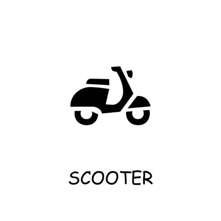 Scooter flat vector icon. Hand drawn style design illustrations.のイラスト素材