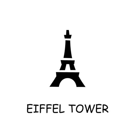 Eiffel tower flat vector icon. Hand drawn style design illustrations.のイラスト素材