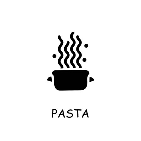 Pasta flat vector icon. Hand drawn style design illustrations.のイラスト素材