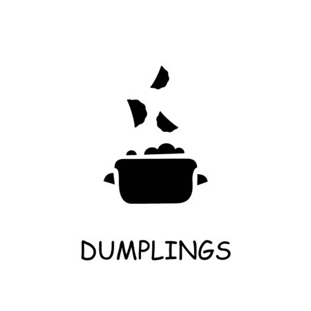 Dumplings flat vector icon. Hand drawn style design illustrations.のイラスト素材