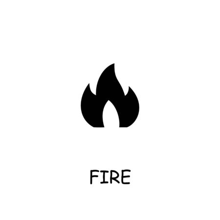 Fire flame flat vector icon. Hand drawn style design illustrations.のイラスト素材