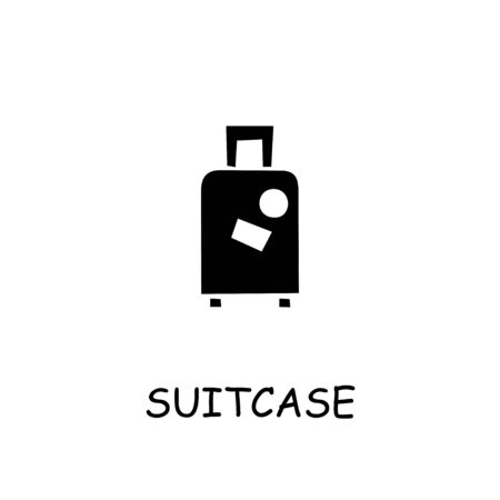 Suitcase flat vector icon. Hand drawn style design illustrations.のイラスト素材
