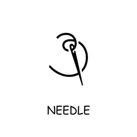 Needle flat vector icon. Hand drawn style design illustrations.のイラスト素材