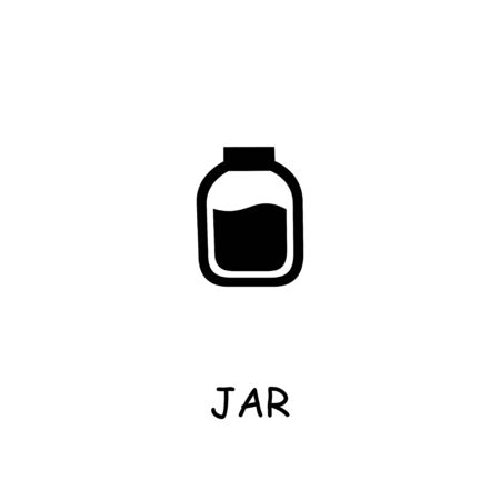 Jar flat vector icon. Hand drawn style design illustrations.のイラスト素材