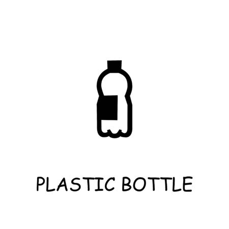 Plastic bottle flat vector icon. Hand drawn style design illustrations.のイラスト素材