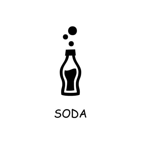 Bottle soda flat vector icon. Hand drawn style design illustrations.のイラスト素材