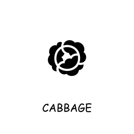 Cabbage flat vector icon. Hand drawn style design illustrations.のイラスト素材